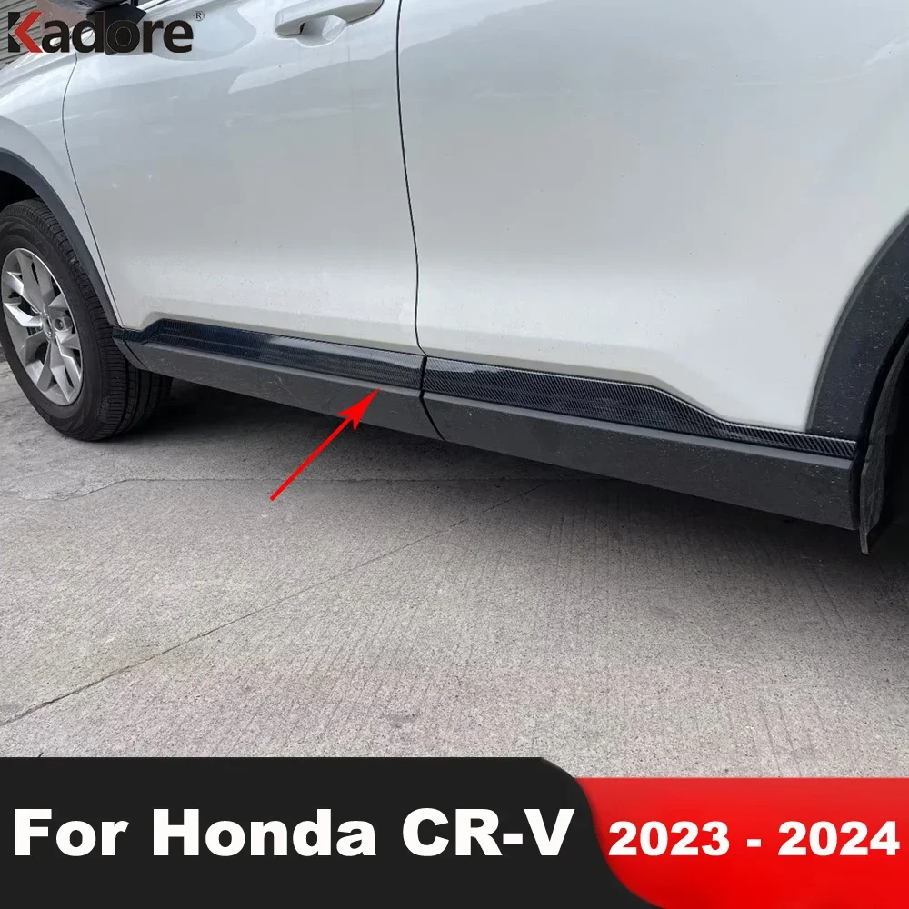 For Honda CRV CR-V 2023 2024 Carbon Fiber Side Door Body Trim Door Line Panel Streamer Molding Garnish Strip Car Accessories