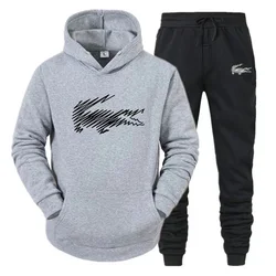 Autumn new men's hooded sweatshirt set casual and versatile  young and handsome men's clothing, sports two-piece set