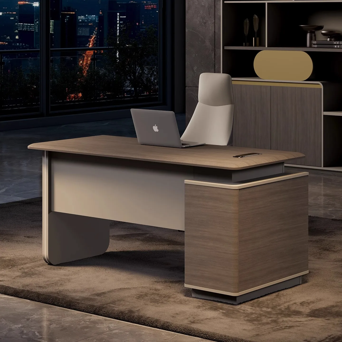 Luxury Desk and Chair Set Boss L-Type Manager Ceo Wooden Office Furniture Modern Design Computer Executive Desk