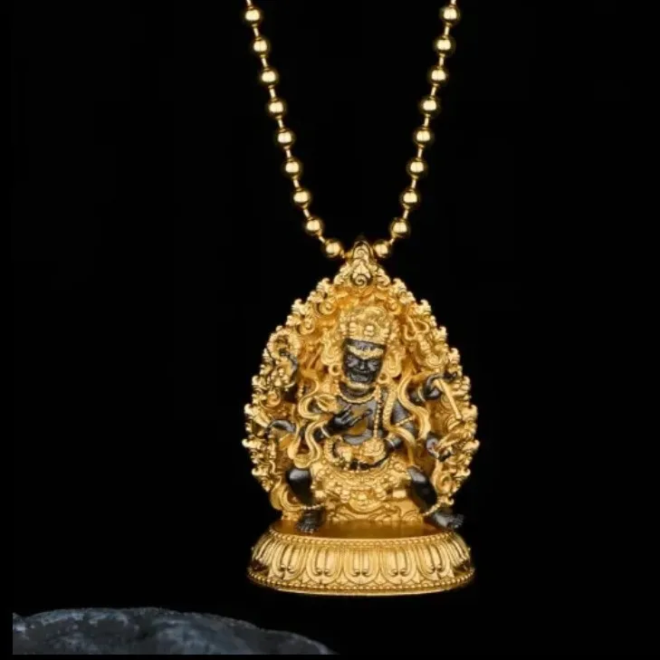 

Tibetan Wu Caishen Pendant Retro Tibetan Ethnic Wind Necklace Couples Transfer National Tide Pendant Necklace
