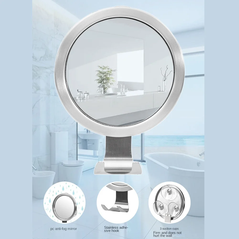

A76K 1 шт. портативное зеркало для бритья для душа с присоской для ванной комнаты, настенное крепление, противотуманное зеркало для макияжа, ванная комната