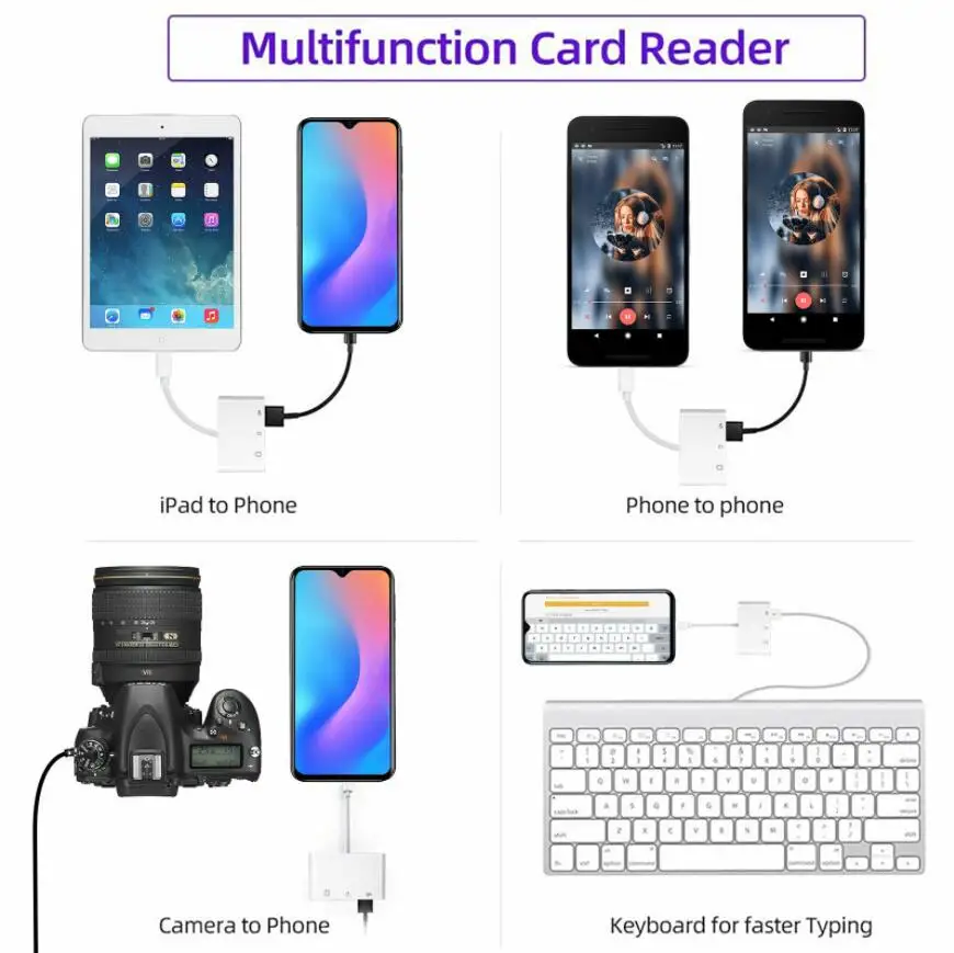 USB C 3 in 1 Hub Converter Type-C Adapter SD Card Reader For MacBook Pro Laptop