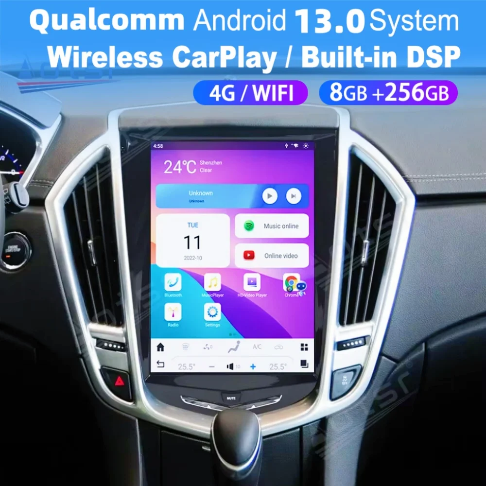 

8-ядерный автомобильный мультимедийный радиоплеер Qualcomm Android для Cadillac ATS CTS SRX Escalade 2013 ~ 2018 GPS Navi, головное устройство