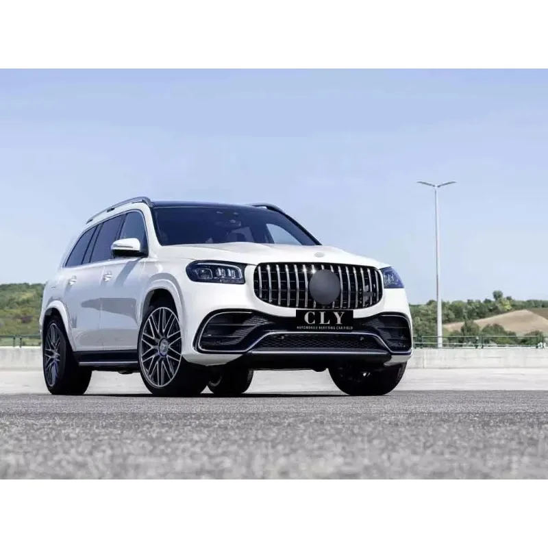 مصدات السيارة الأمامية والخلفية لـ 2020 2021 GLS Facelifts GLS63 مجموعات الجسم مصبغة السيارات أقواس العجلات الناشر ماسورة العادم #4