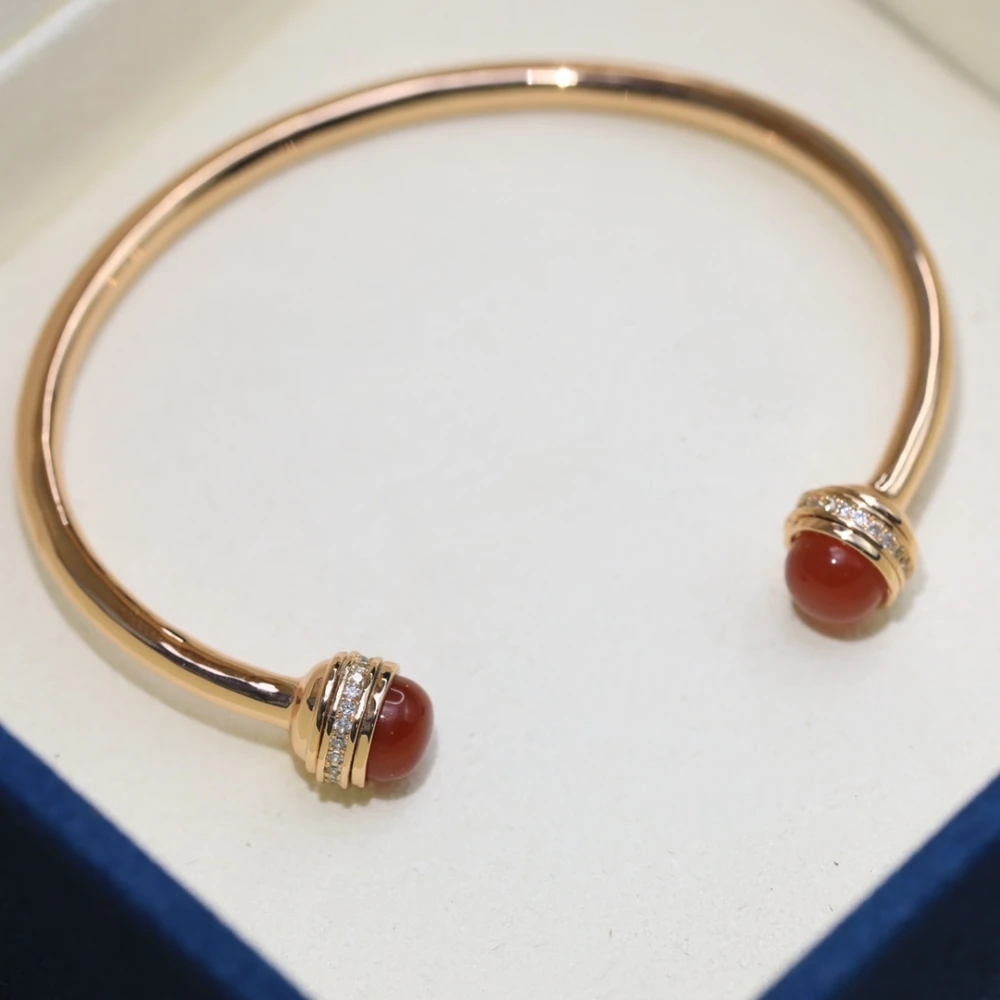 The Red Chalcedony May Turn Rotate Bangle The Exquisite Unique Contracted Bracelet Delicate Anniversary Gifts