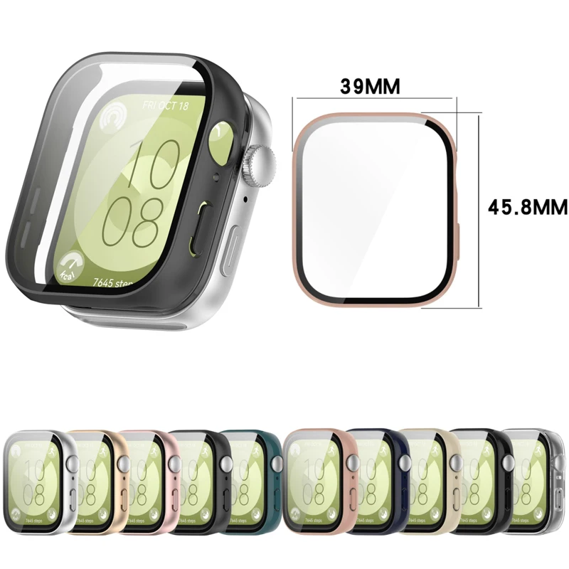 Film de protection d'écran en verre à coque rigide pour montre intelligente, étui plein cadre pour Huawei Watch Fit 3, housse de pare-chocs, accessoires intelligents Fit3