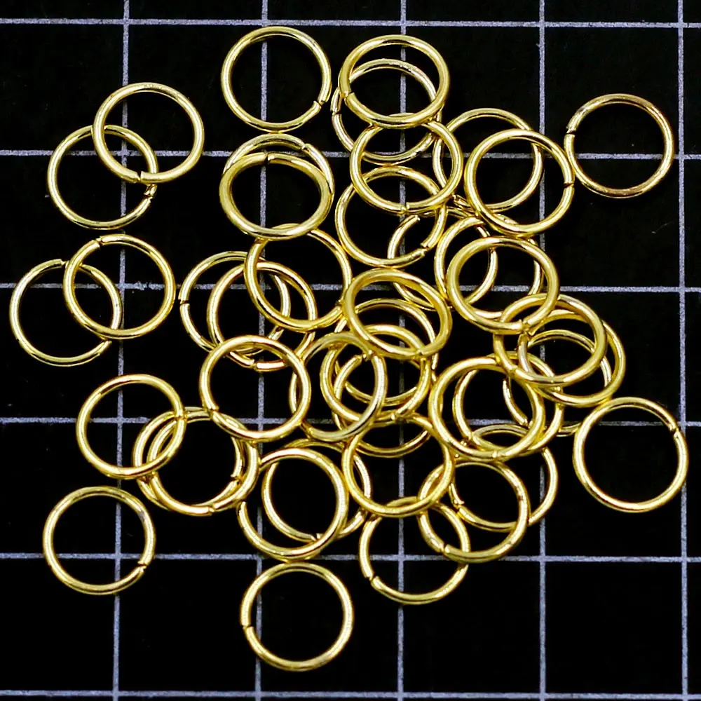 3000Pcs Gold Plated Round Alloy Open Jump Rings 8mm