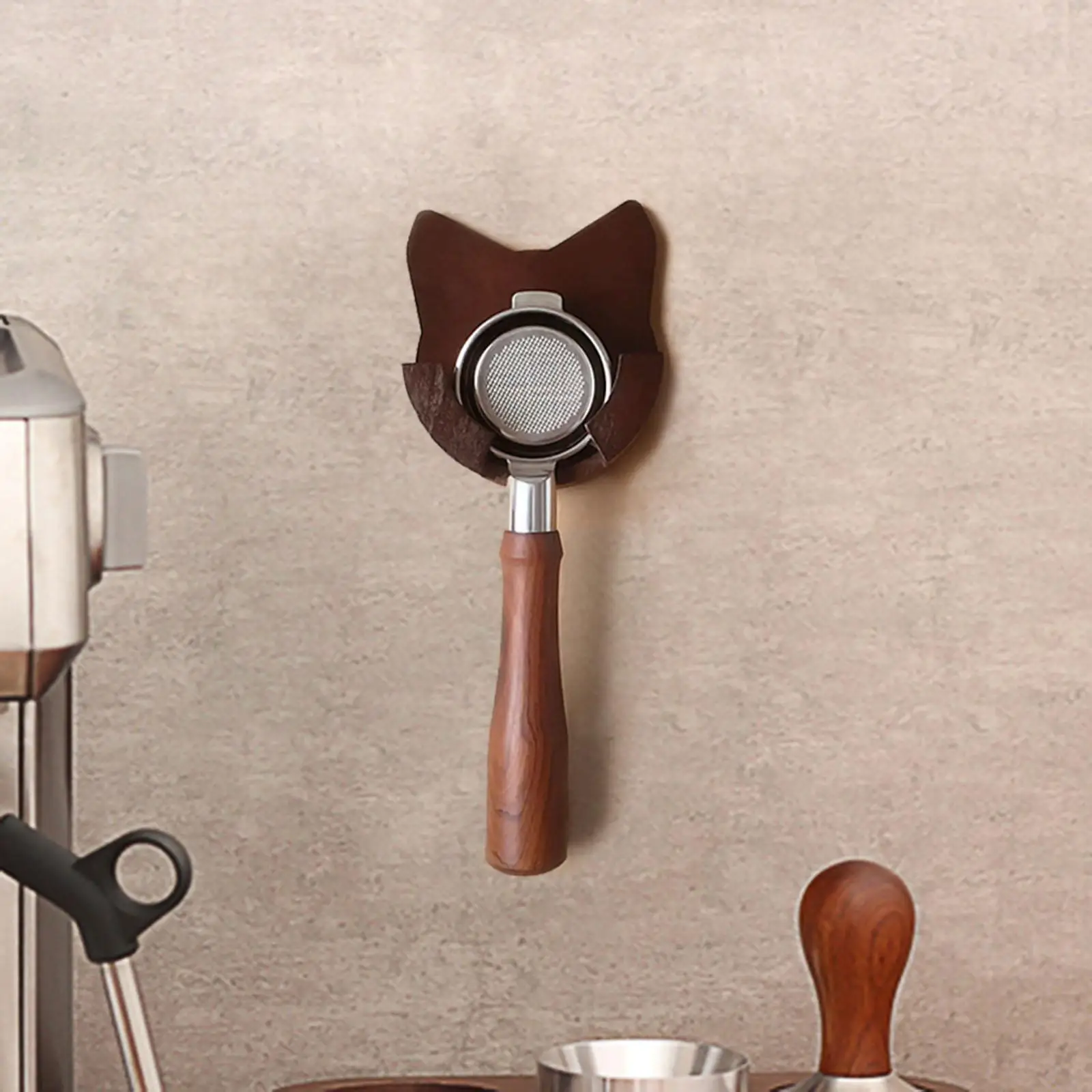 Wall Hanging Coffee Rack Holder Solid Wood Bracket Espresso Machine Accessory