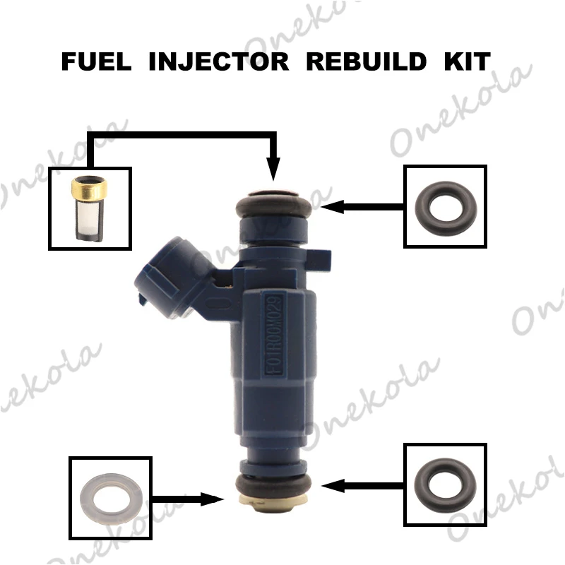 Fuel Injector repair kit Orings Filters for Geely Volkswagen 3000 Vista 06 B52.0 OEM: F01R00M029