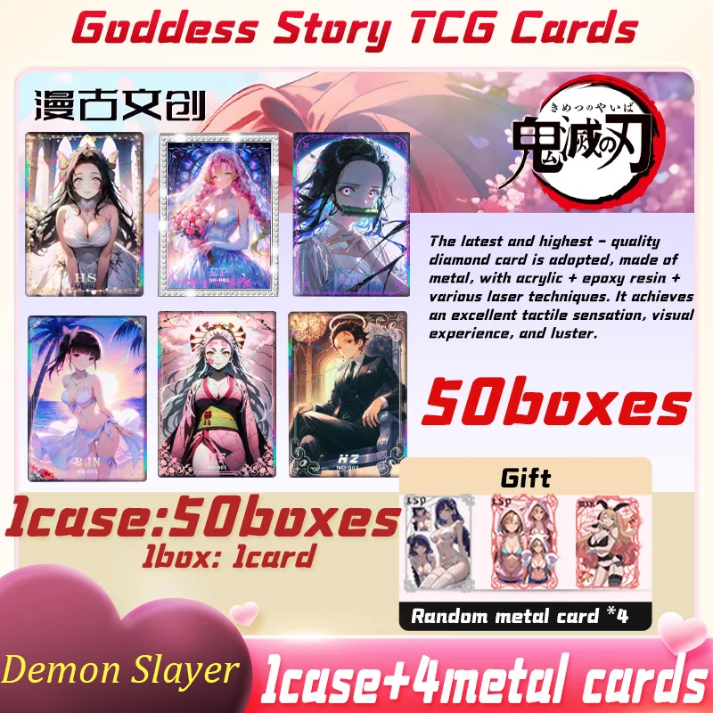 

2025 New ManGu Demon Slayer Acrylic Card Nezuko Kamado Mitsuri Kanroji waifu Doujin Rare Diamond Ticket Kid Toys Birthday Gifts