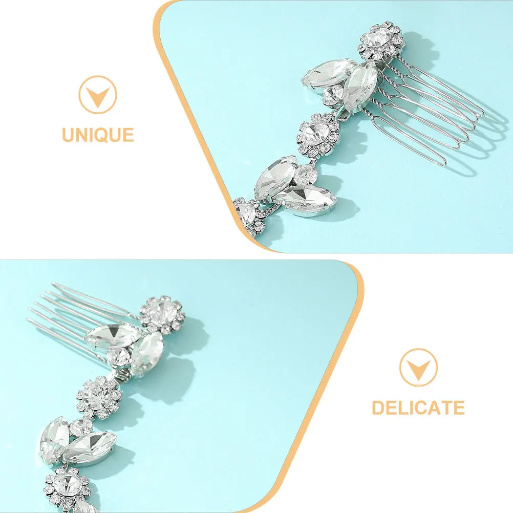 

Rhinestone Tassel Hair Chain Comb Crystal Sparkly Bridal Wedding Special Occasions Elegant Sunflower Leaf Design