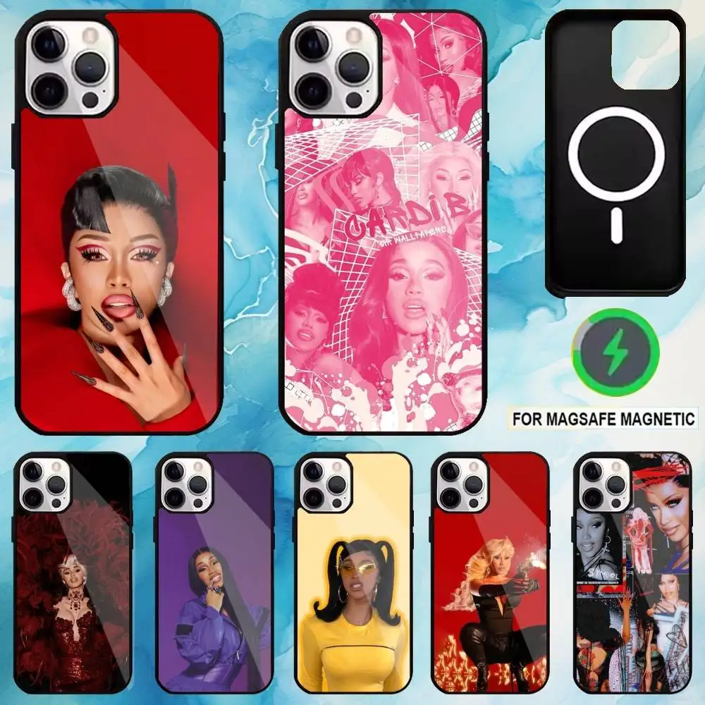 

Singer C-Cardi B Phone Case For iPhone17,16,15,14,13,12,11 Plus,Pro Max Magnetic For Magsafe Wireless Charging