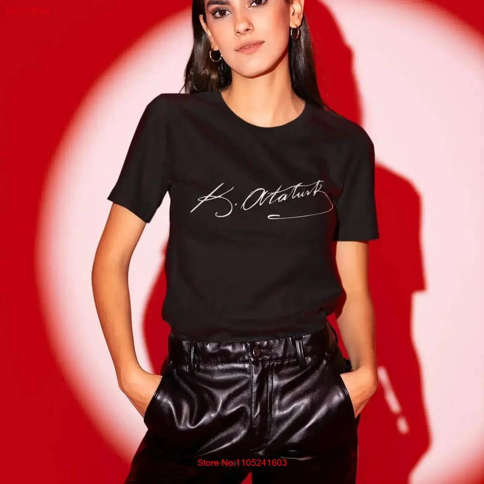 Ataturk Signature T Shirt Turkish Classic Handwritten Pride vintage Washed Top For Everyday Wear Unisex Slightly Versatile