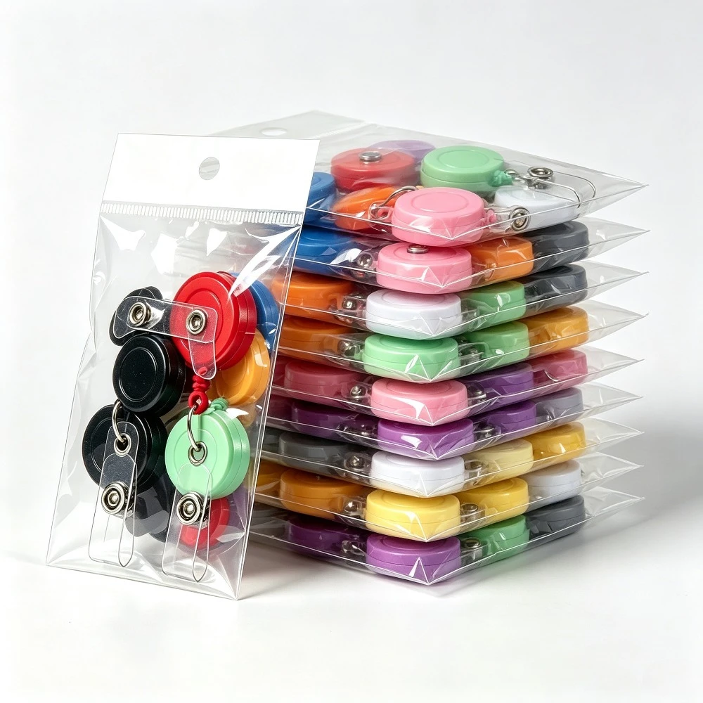 5Pcs/Set Badge Reels for Badge Holder Retractable ID Tag Clips Easy To Pull Pass Bus Card Keychain Clip Badge Reels Accessories