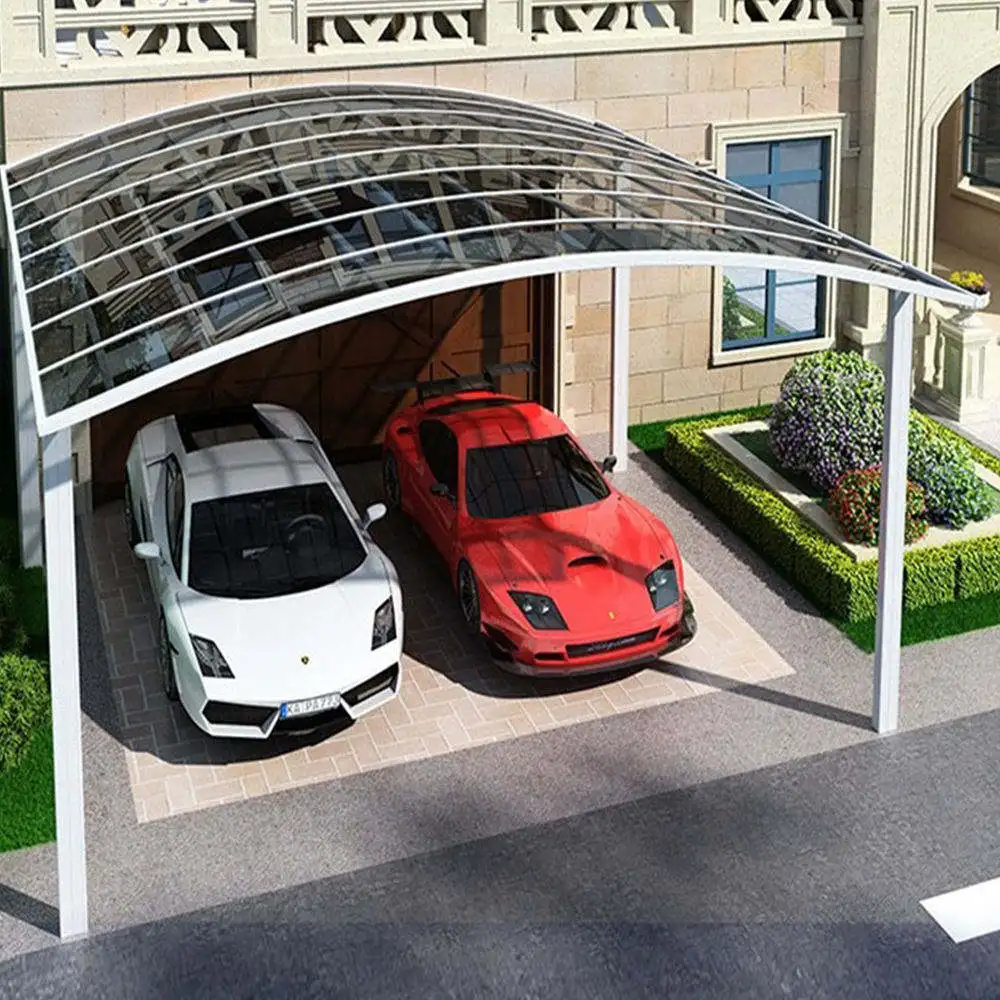 Factory Customization Various Sizes Carport Fashionable Entrance Rainproof Car Shelter High Quality Outdoor Aluminum Car Parking