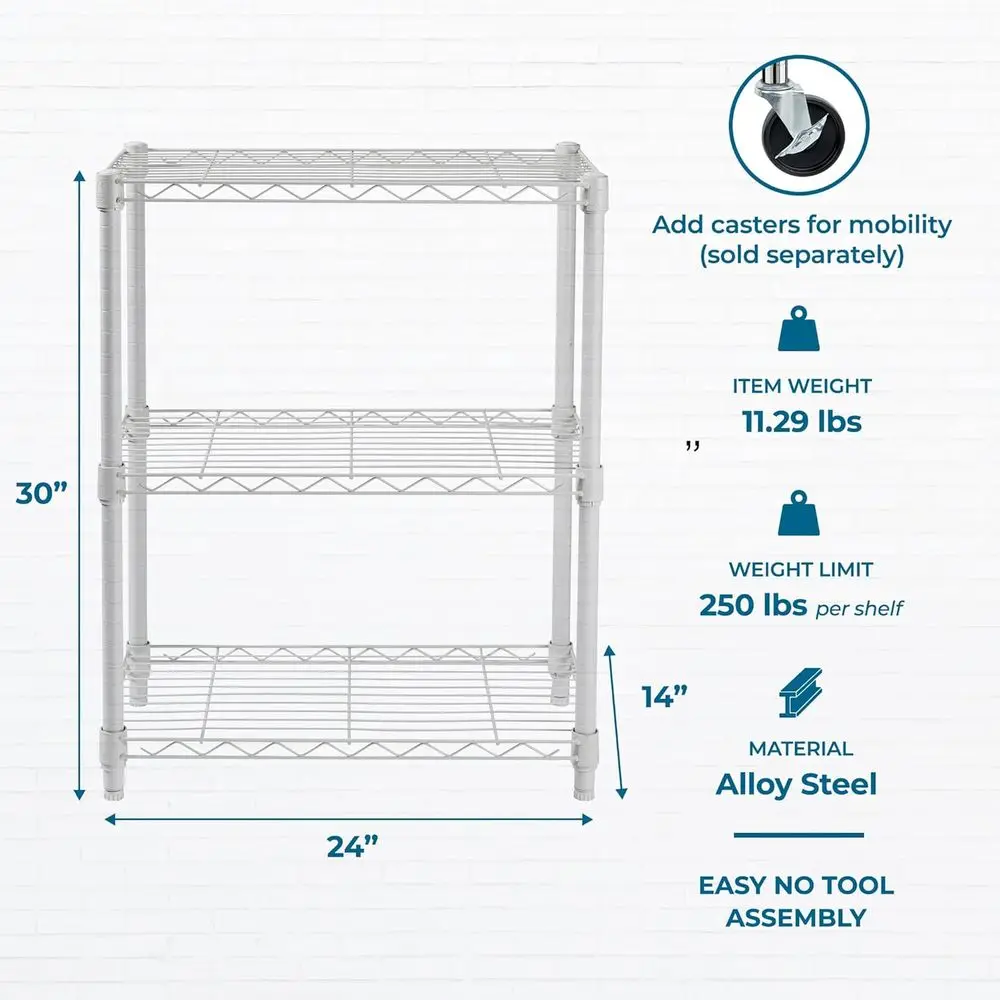 Support de rangement en métal blanc à 5 niveaux, étagères réglables, capacité de 250 lb, 18x24x72