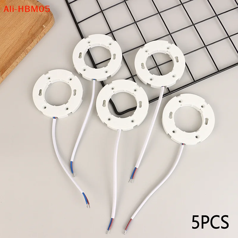 (HB05)5Pc GX53 Base Fitting For GX53 Lamp Fly Lead Plastic For LED CFL GX53 Light Bulb Fitting Ceiling Wall Lamp Holder