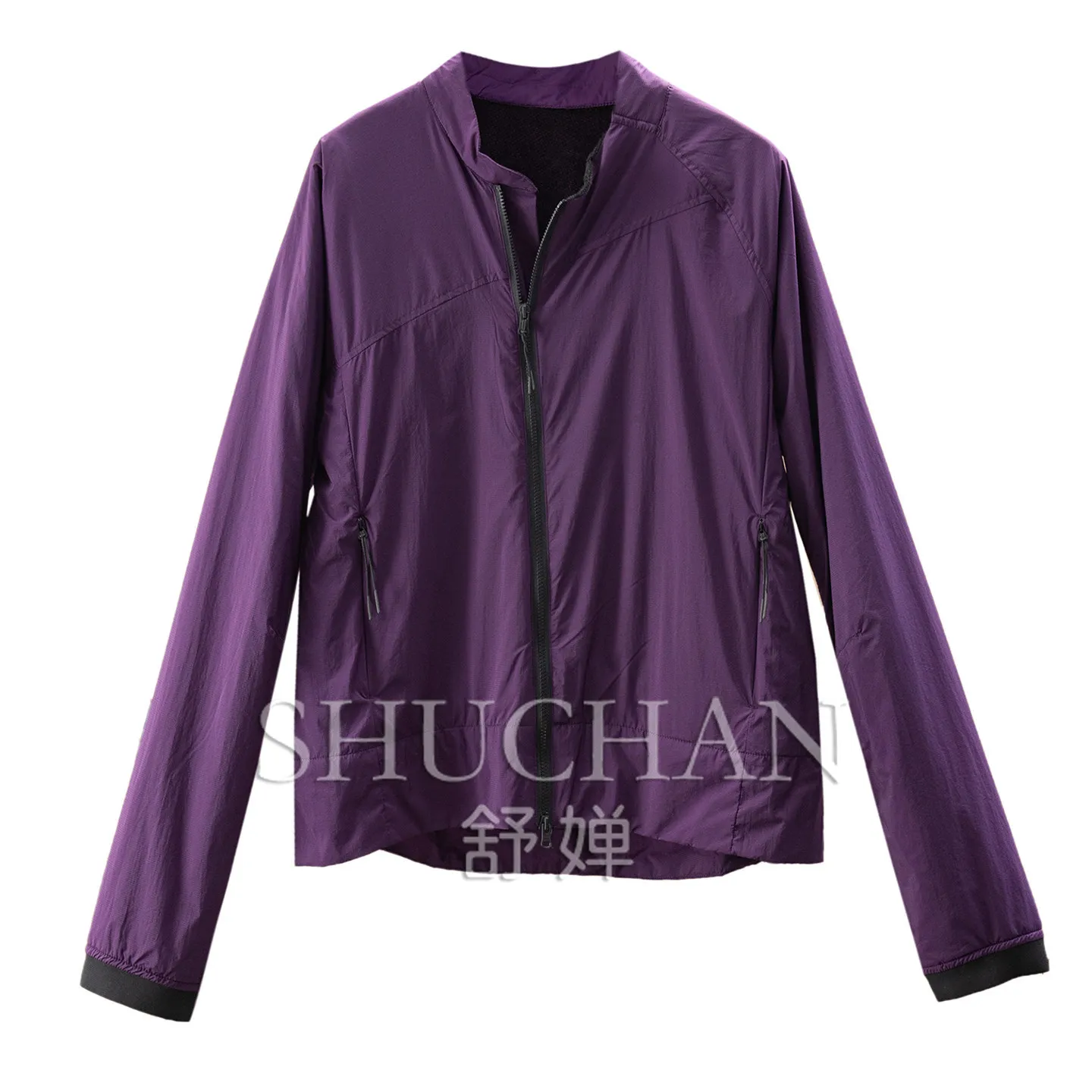 Lightweight and Stylish Jacket French Cabinet Diagonal Placket Light Outdoor Light Warm Inner Fleece Stand-up Jacket Women E080