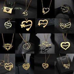 Nextvance Customized Heart Name Necklace Design With Love Stainless Steel Personalized Nameplate For Women Family Jewelry Gift