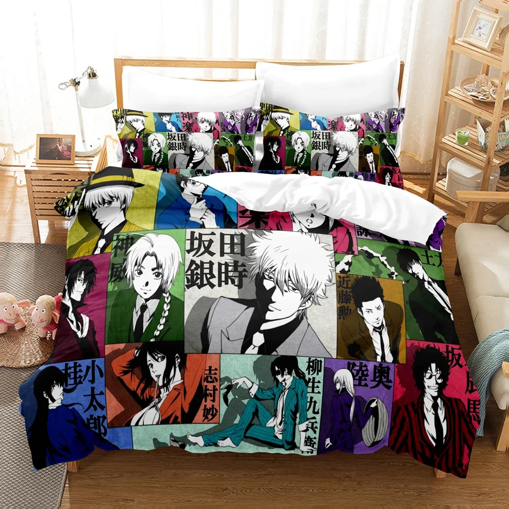 Anime GINTAMA Gintoki Bedding Set Boys Girls Twin Queen Size Duvet Cover Pillowcase Bed Kids Adult Home Textileextile