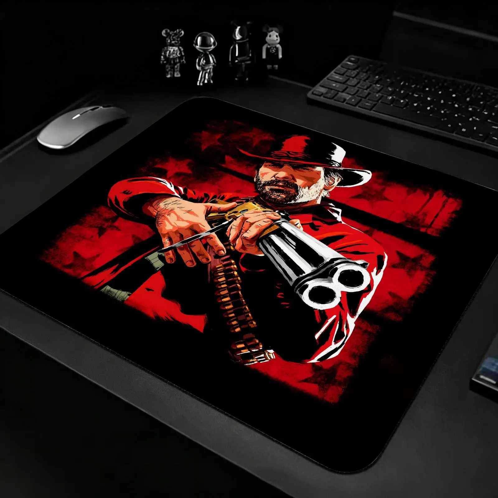 S/M/L Gaming Mat,Red Dead Redemption Reinforced Stitched Edge,Portable Non‑Slip Pad for Laptop Office & E‑Sports Game Play