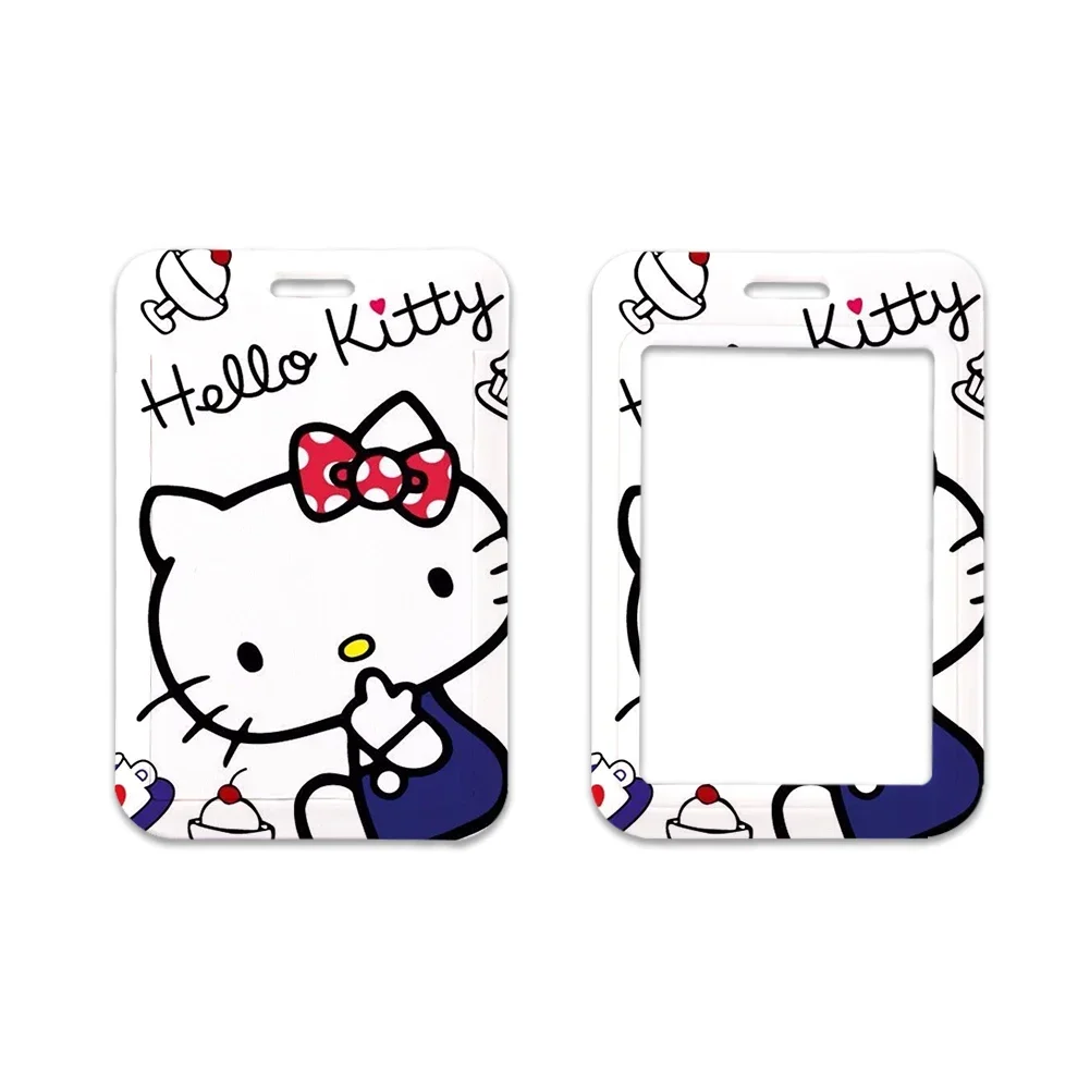 Sanrio Hello Kitty Keychain ID Card Holder Lanyards Neck Strap Credit Card Case Girls Retractable Clip Badge Holder