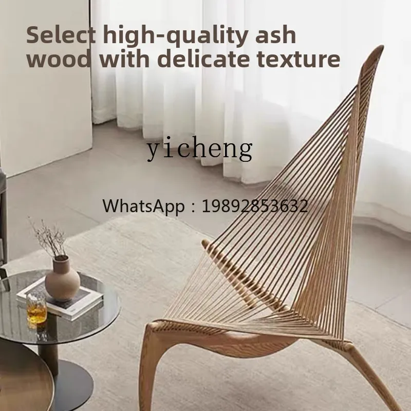 YZ Harp Chair Homestay Massivholz-Loungesessel Wohnzimmer Einzelsofa Segelstuhl
