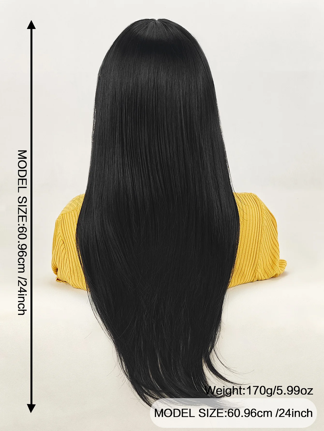 

УПРАВЛЕННЫЕ СТИЛЬ Натуральные Черные Парики для Женщин Длинный Прямой Парик с Челкой Черные Волосы Парики Термостойкий Синтетический Женский Парик f