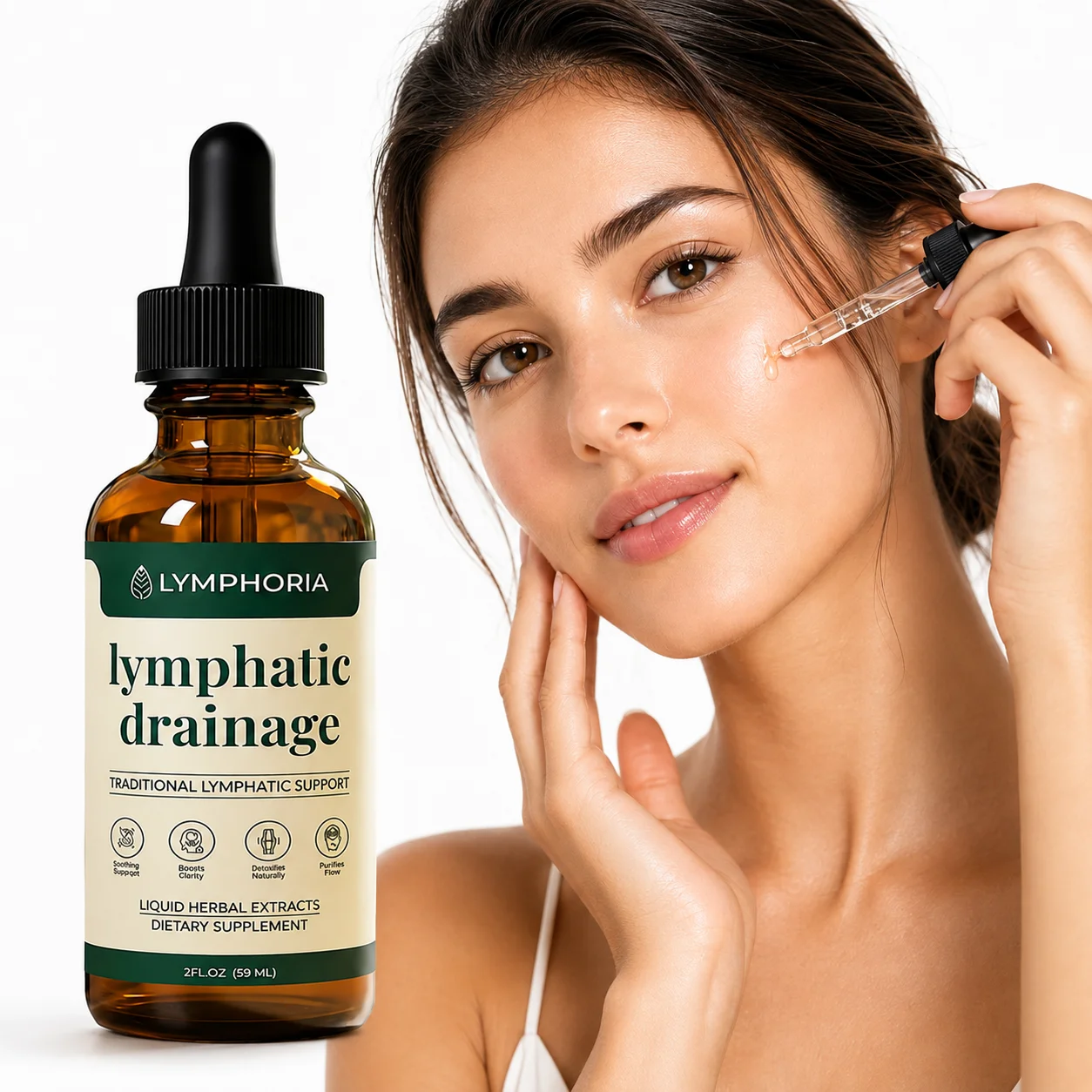 60ml Lymphatic Drainage Drops Natural Herbal Extract Liquid Swelling Discomfort Relief Circulatory Support Daily Body Care