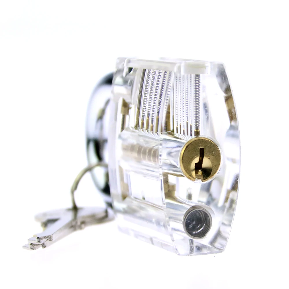 Clear Crystal Creative Locks and Practice Pick Tools,11pcs Tension Wrench Set ,Creative Gift for Men