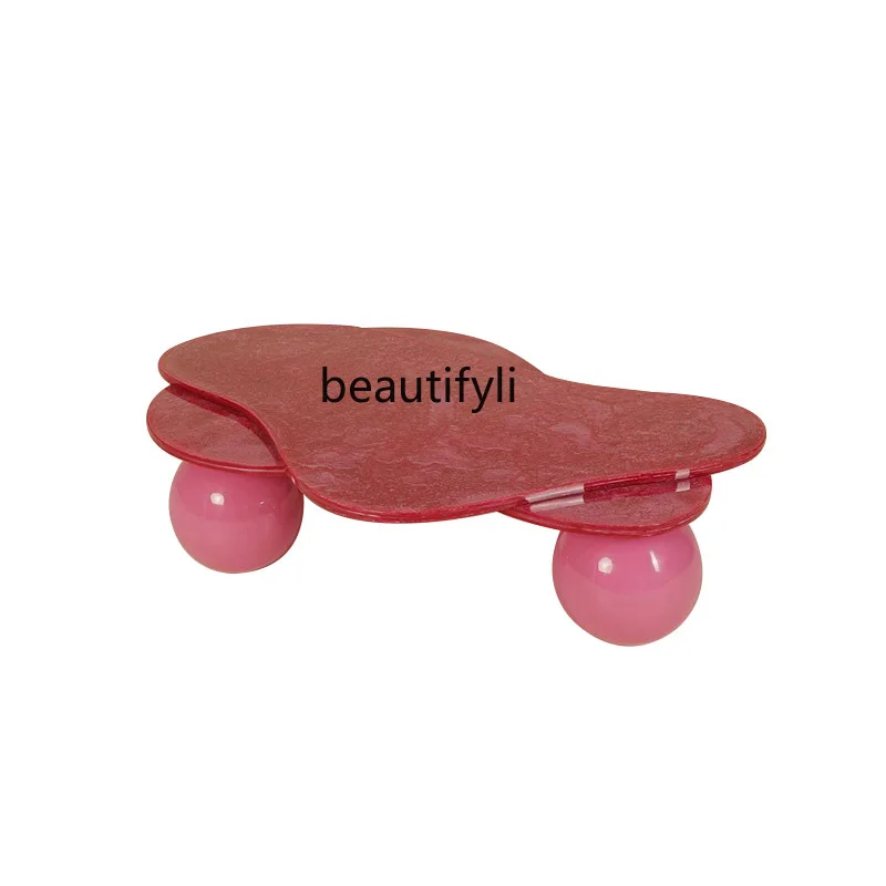 

Living room designer solid wood irregular coffee table painted homestay special-shaped coffee table
