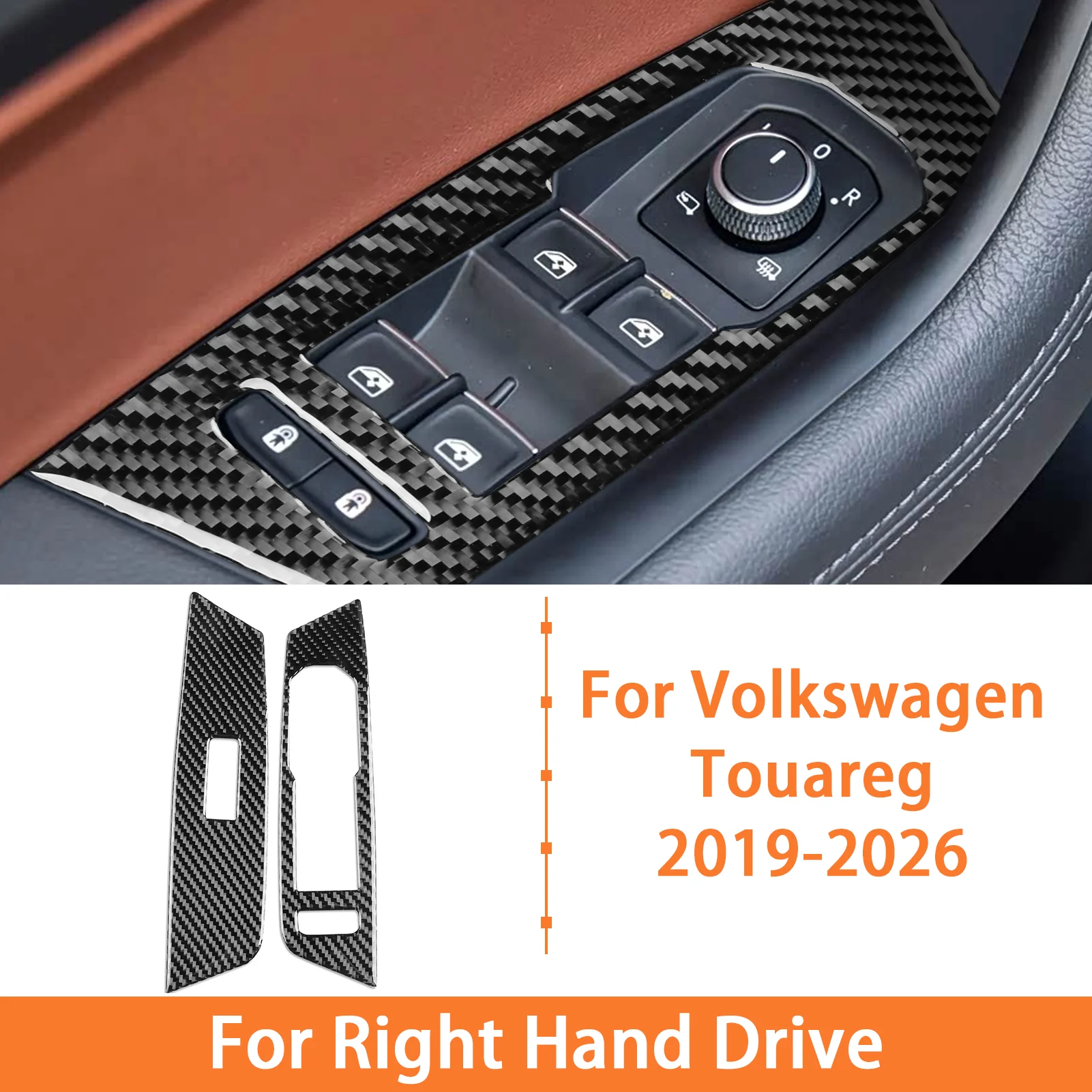 Voor Volkswagen Touareg 2019-2026 Carbon Fiber Interieur Accessoire Stickers Dashboard Ventilatieopeningen Center Console Versnellingspookpaneel