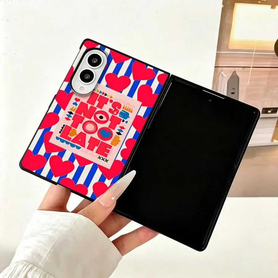 Creative Striped Heart Luxury Phone Cover Case for Samsung Galaxy ZFold8 Z Fold 8 ZFold Wide Z Fold8 Wide