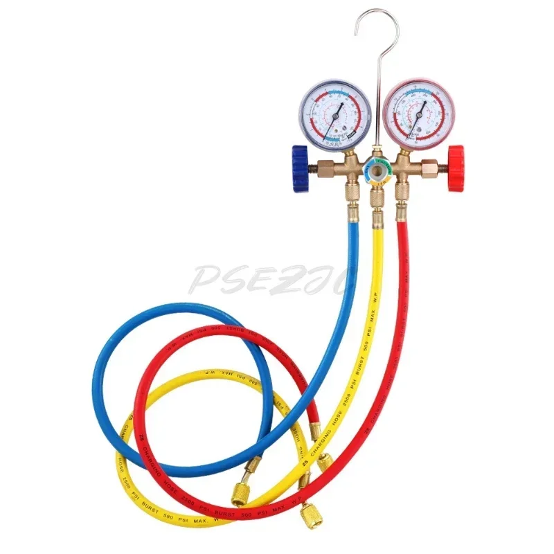 Air Conditioner Pressure Gauge Liquid Dual Gauge Valve Refrigerant Gauge Household Car Air Conditioner Fluorine