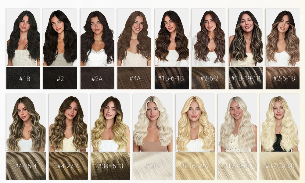 Sunmofavo Clip-in-Haarverlängerungen aus Echthaar, gerade, natürliches hellbraunes Honig-Ombré-Balayage, schwarze Haarteile für Frauen, voller Kopfbedeckung – Detail 4