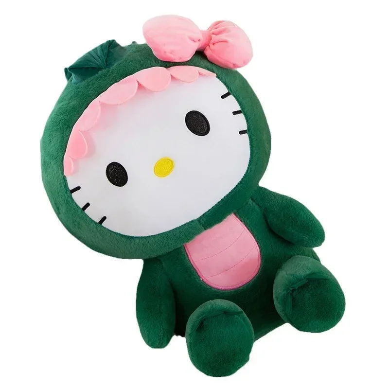 

65cm Sanrio Hello Kitty Cos Dinosaur Kawaii Cartoon Kt Cat Plush Doll Toys Soft Throw Pillow Back Cushion kid Birthday Toy Gifts