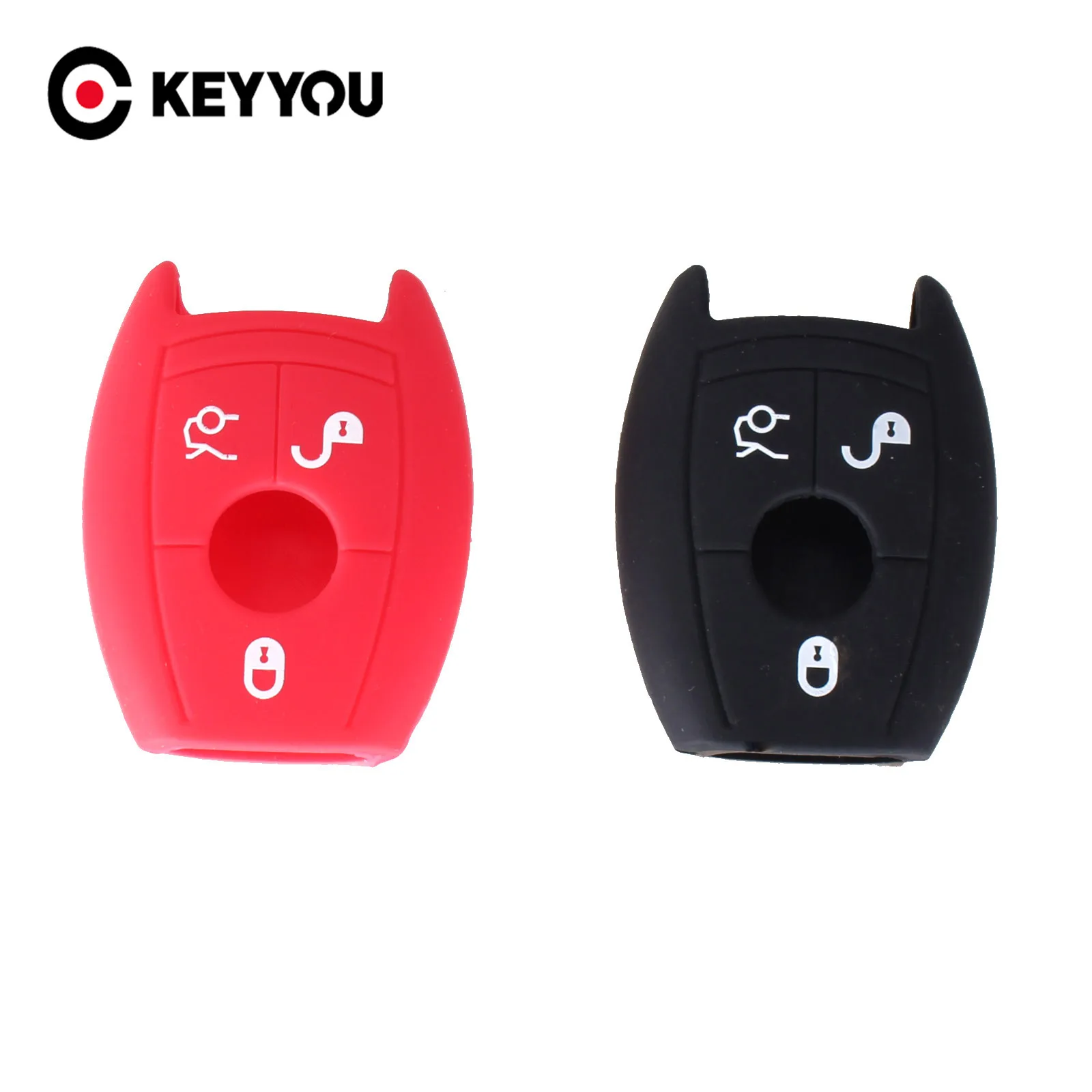 Keyyou 3 Buttons Silicone Cover Shell Key Fob Bag For MERCEDES BENZ C CL CLK E G GL M S SLK CLASS Remote Key Case