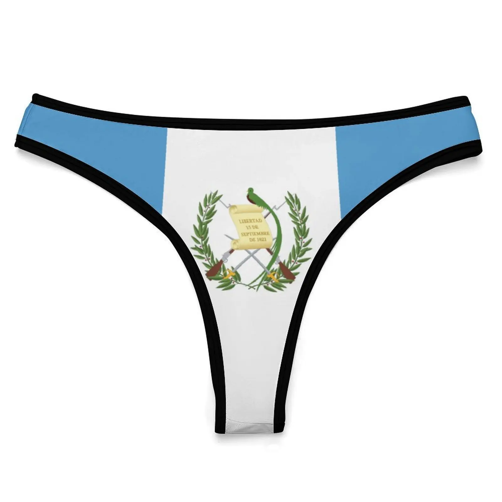 Guatemala Flag Customized Ice Silk Thong Panties Women's Briefs Soft Comfortable Sizes S-2XL Suitable Wear and All Seasons