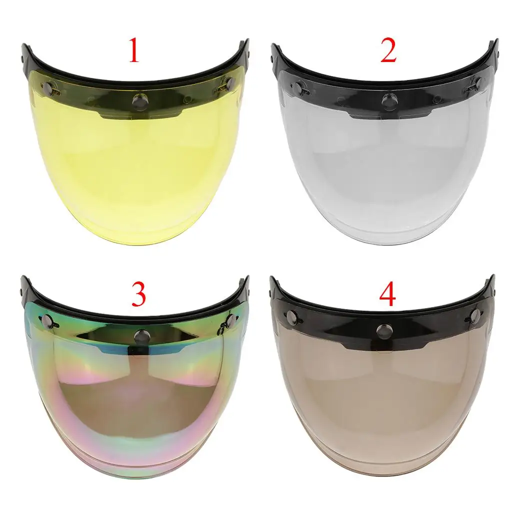 Three Snap Motorcycle Helmet Visor Flip Up Lens Protection for Harley Custom Half Helmets