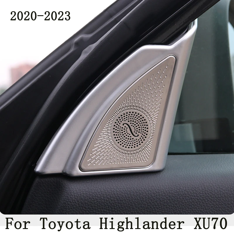 

Car Stereo Speaker Door Sticker Cover For Toyota Highlander XU70 2022 2021 Stainless steel Trim Car Styling Auto Accessories