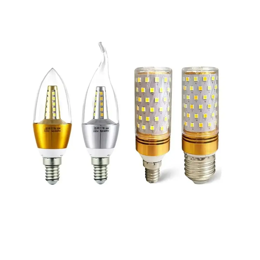 LED Candle Light Bulb Full Stars Pointed Bubbles C35 E14 E27 9W 12W 16W small Screw Mouth Pull Tail Crystal Pendant light source