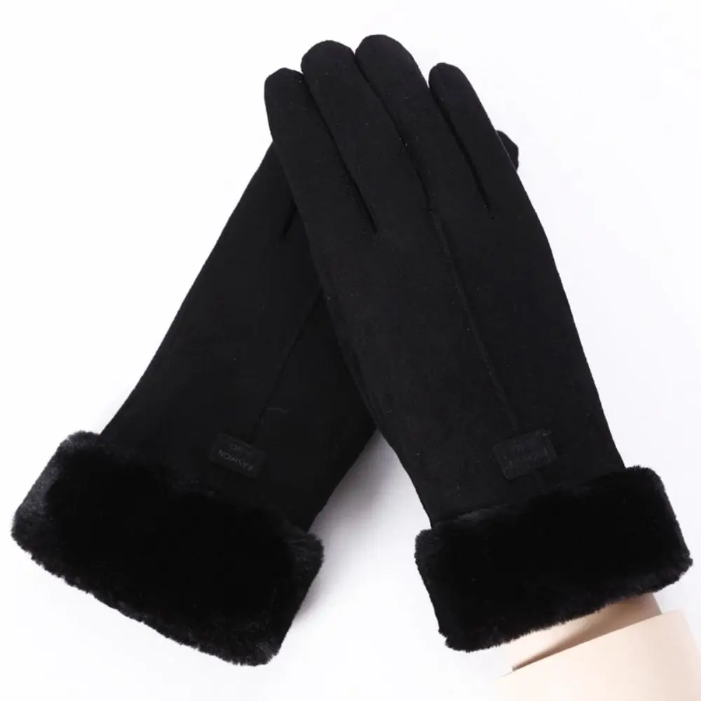 

Fashion Windproof Suede Gloves Soft Touch Screen Full Fingers Mittens Comfortable Warm Women Winter Gloves Skiing