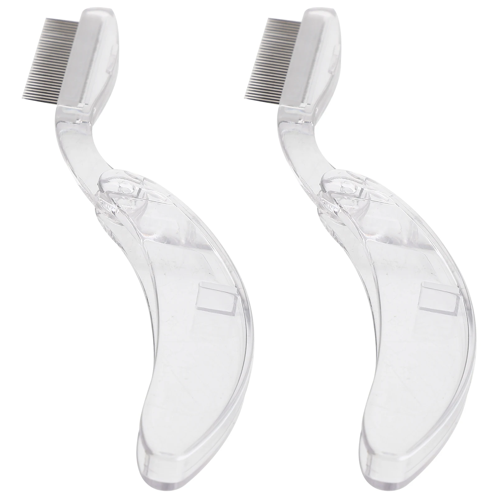 หวีจัดแต่งขนตาและคิ้ว 2 ชิ้น ทำจากโลหะ อุปกรณ์แต่งหน้าแบบพกพา หวีแยกขนตา อุปกรณ์เสริมความงามสำหรับคิ้วและขนตา