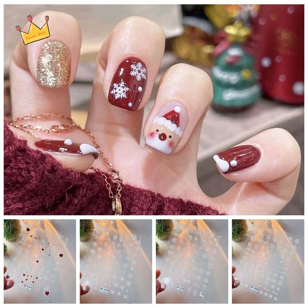 

Xmas Nail Charms Christmas Snowflake Nail Stickers Nail Accessories Manicure Ornaments Christmas Snowflake Nail Decals