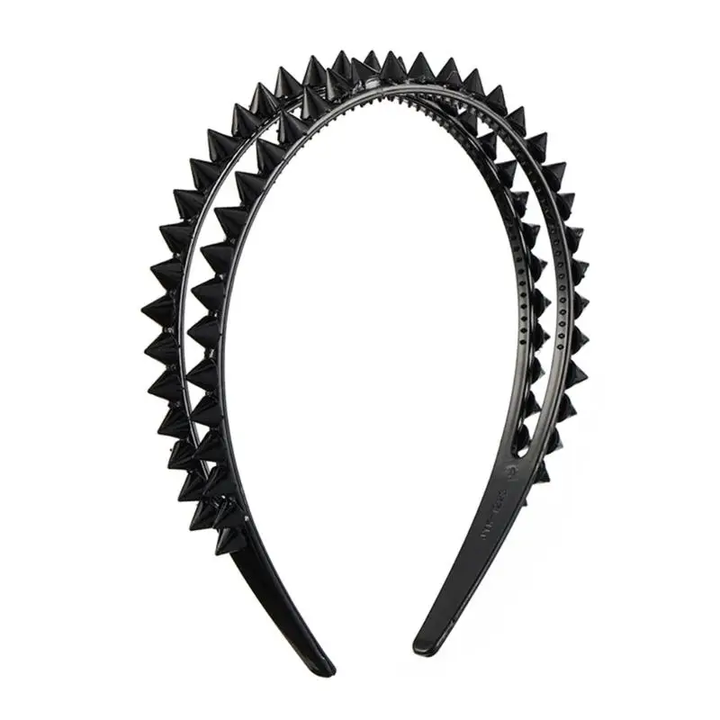

39BB Edgy Punk Hair Band With Metal Studs Punk Fashion Daily Wear Accessory