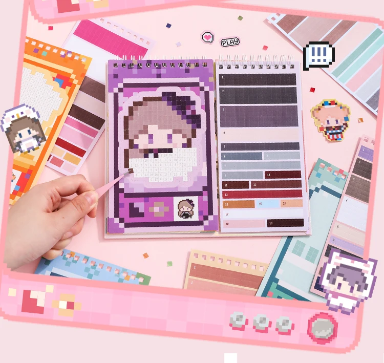 30 Blatt/Buch Pixel Perle Aufkleber Buch Gaming Konsole Thema DIY Kunst Handwerk für Scrapbooking Gitarre Telefon Fall Notebook Dekoration – Detail 11
