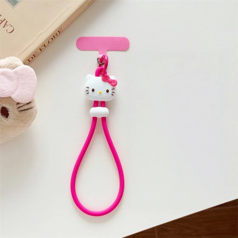 Niedlicher Cartoon Hello Kitty Handy-Handschlaufe aus Silikon, Anti-Verlust-Lanyard, Taschenanhänger für iPhone, Samsung und alle Handys – Detail 5