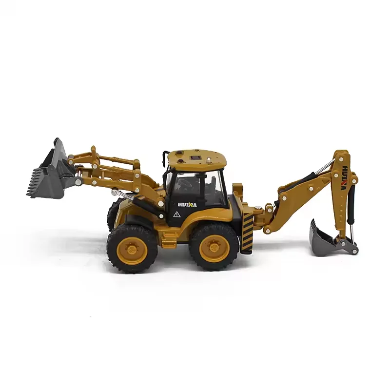 Huina 1704 1:50 Wheel Car Excavator Bulldozer Combine Construction Truck Alloy Tractor Metal Back Hoe Diecast Backhoe Loader Toy