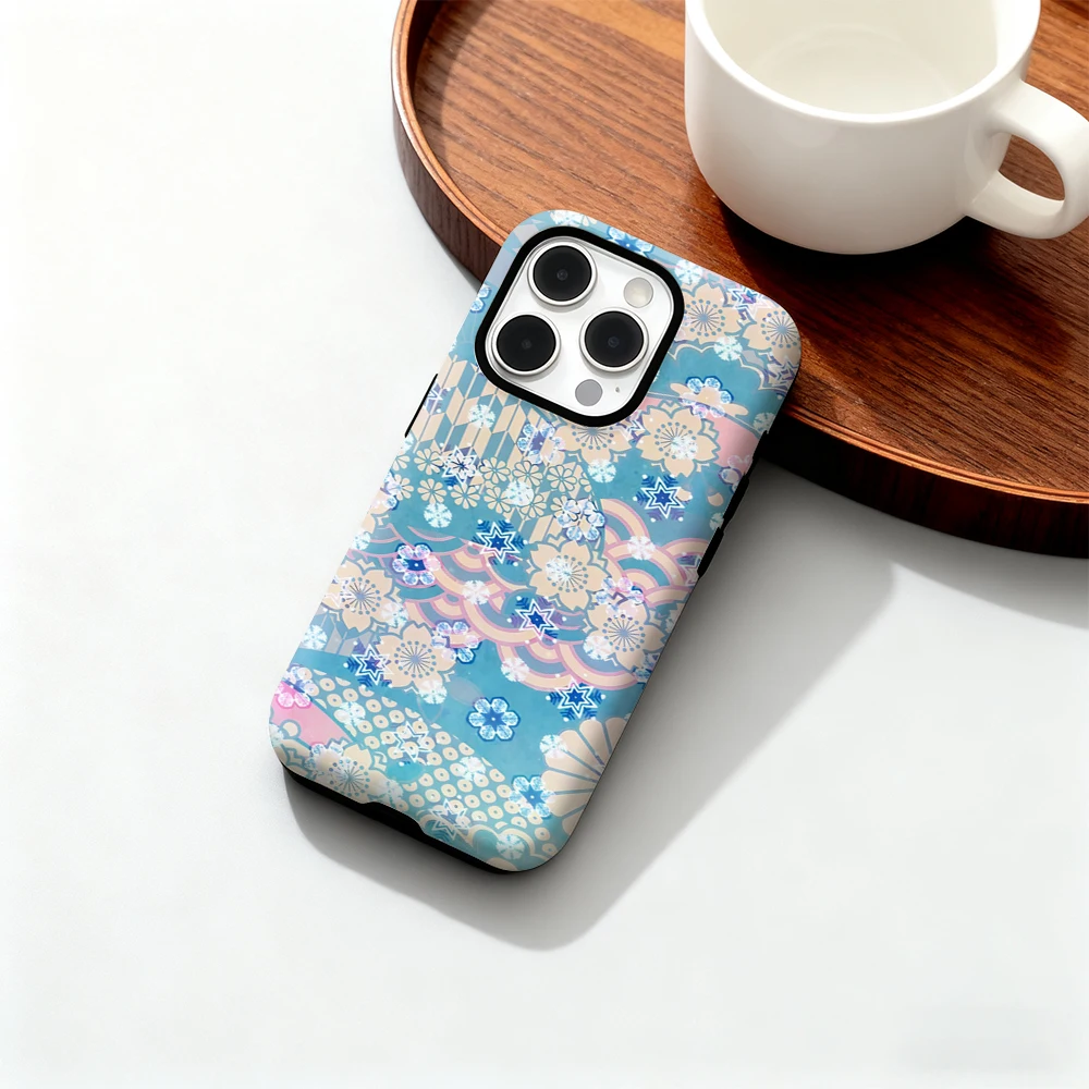 Luxe Besneeuwde Bloemen Telefoon Case voor iPhone 17 16 15 14 13 12 11 Pro Max Air Plus Luxe dubbellaags Achterkant