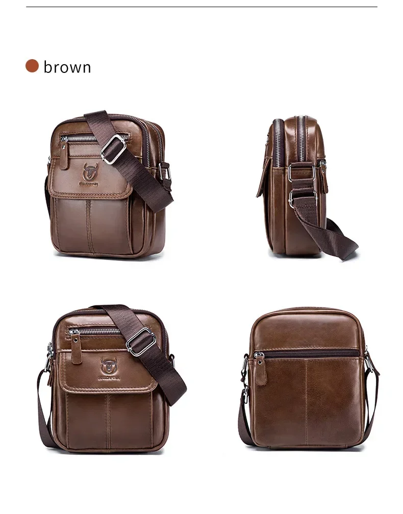 Bull captain lässige Herren Umhängetaschen Business Umhängetasche hochwertige Herren Rindsleder Tasche Mini große Kapazität Tasche – Detail 12